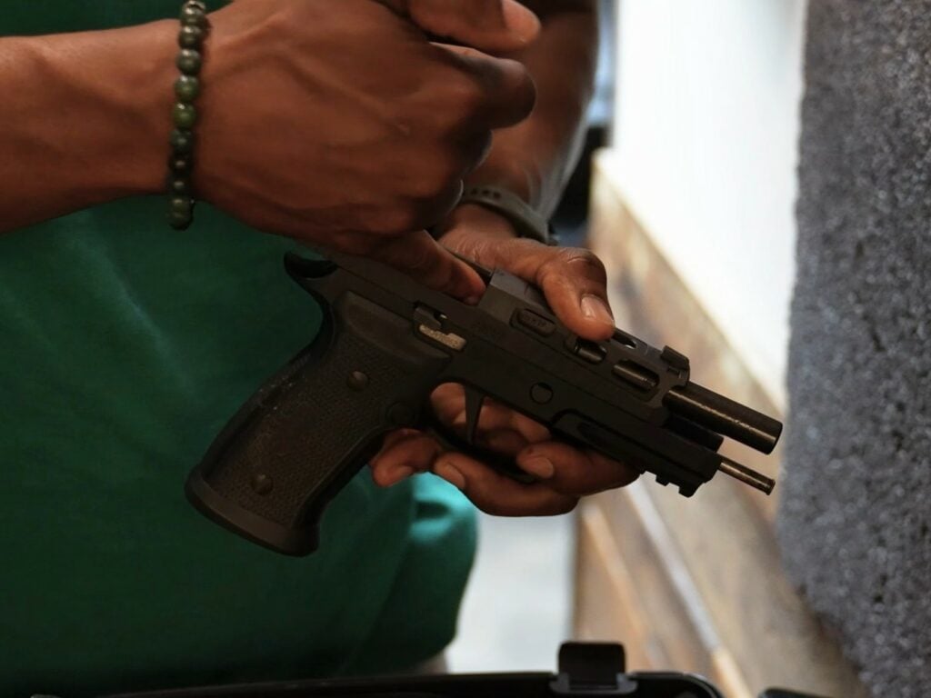 gun safety, checking the chamber of a pistol